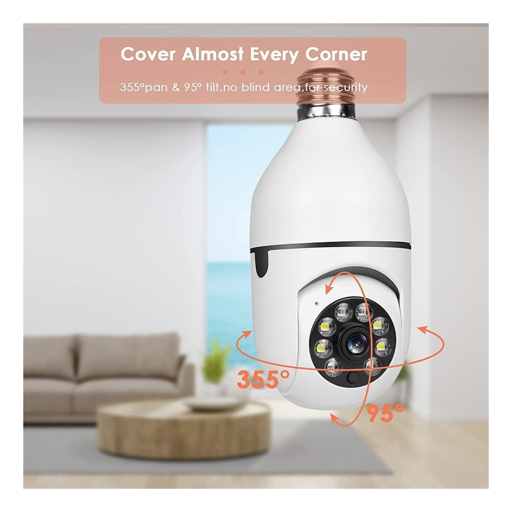 2pcs 5g Wifi Lâmpada Prova D'água Câmera Segurança 1080p - Imagem 3
