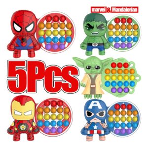 Brinquedos Bubble Fidget Super Pop 5pcs Super-heróis Da Marv