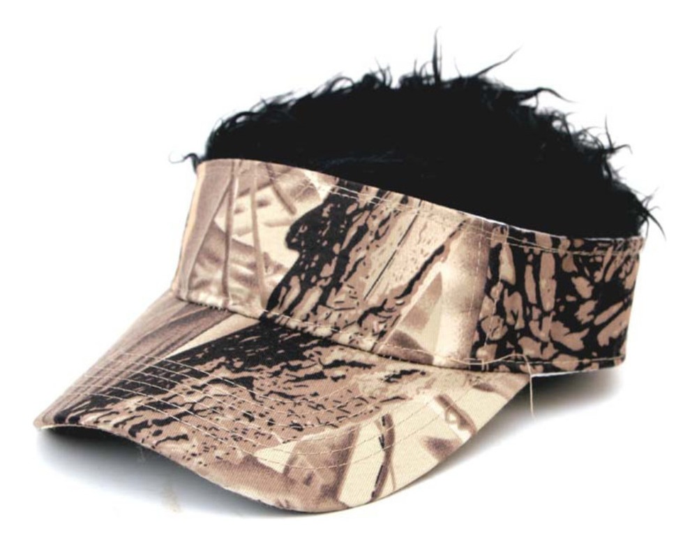Boné De Peruca Com Peruca De Cabelo De Camufla Falsa Base Só - Imagem 2