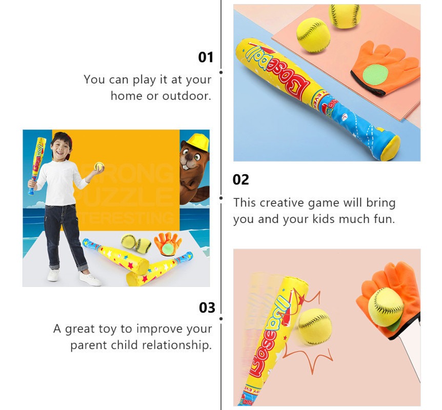 Conjunto De Brinquedos De Beisebol Infantil Para Esportes Ao - Imagem 7