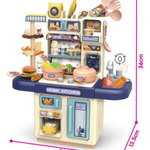 Cozinha Infantil Menina Completa Fogão Pia Com Luzes Azul