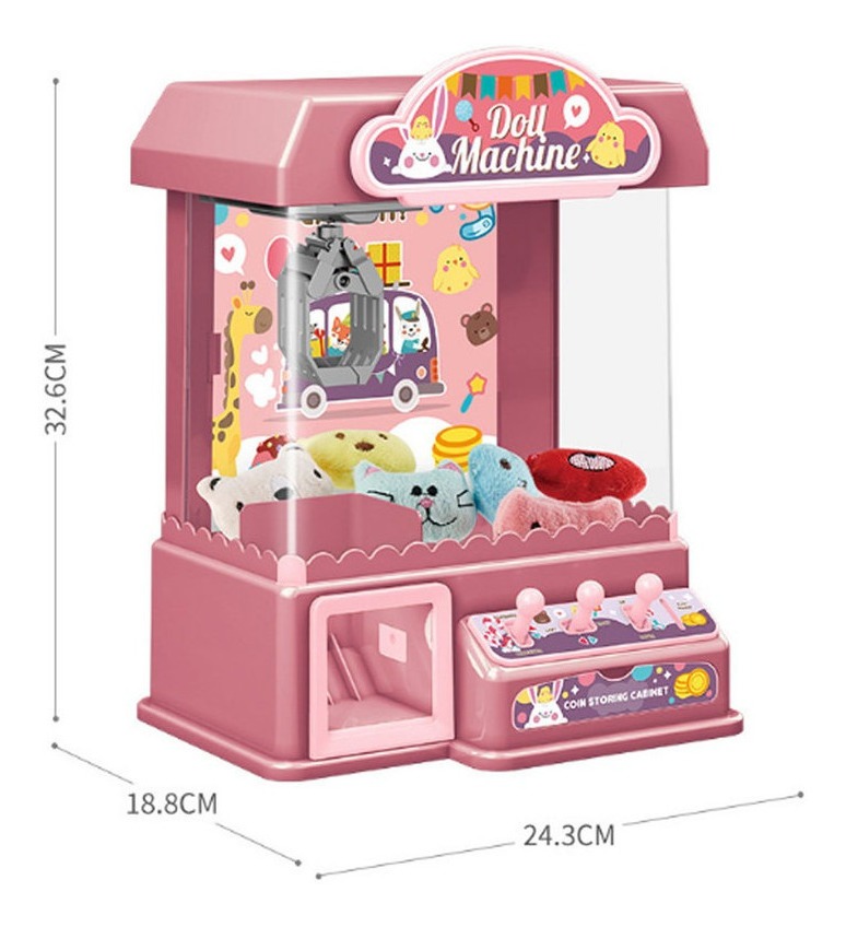 Maquina Garra Brinquedo + 10 Pelúcias Boneca De Pelúcia - Imagem 5