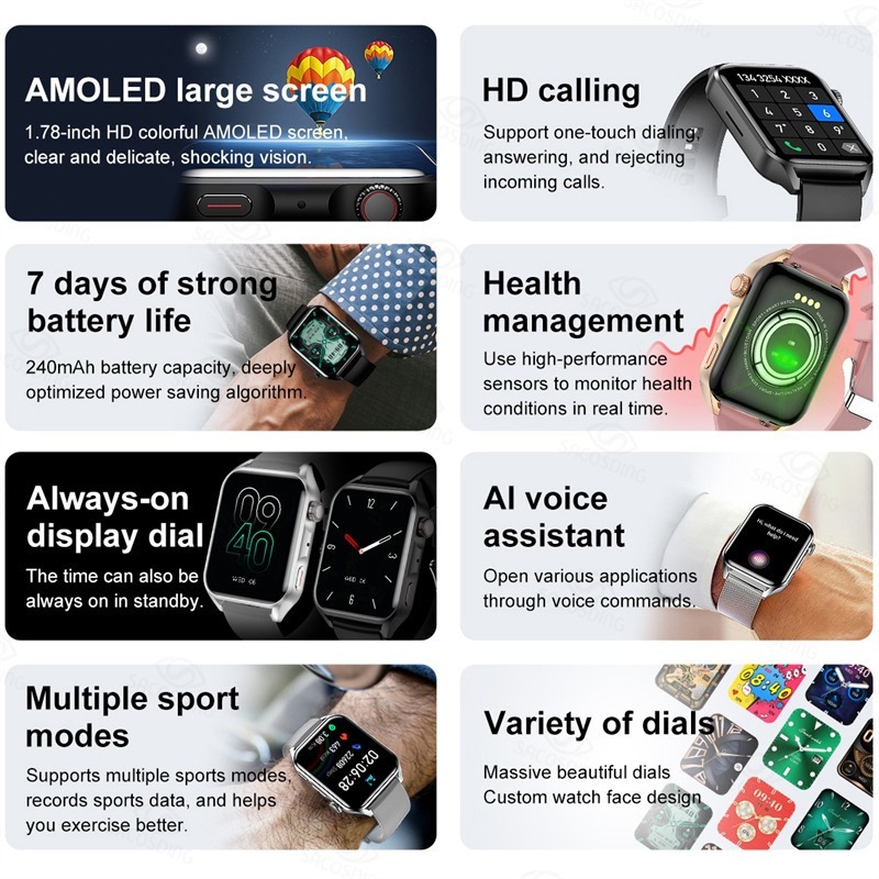 Relógio Inteligente Amoled Nfc Bluetooth Chamada Homem - Imagem 2