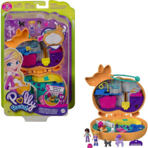 Polly Pocket Corgi Abraços Compactos Com Hotel Para Animais