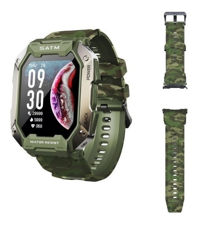 Smartwatch Militar Camuflado C20 À Prova D'água - Imagem 7