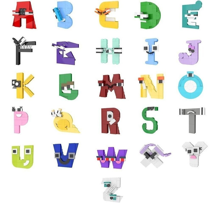 Conjunto De Blocos De Construção Alphabet Lore, A-m/n-z, Abc - Imagem 8