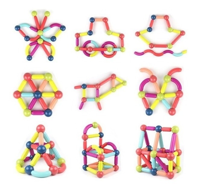 72 Pçs Brinquedos De Ima Blocos De Educativo Montar Infantil - Imagem 3