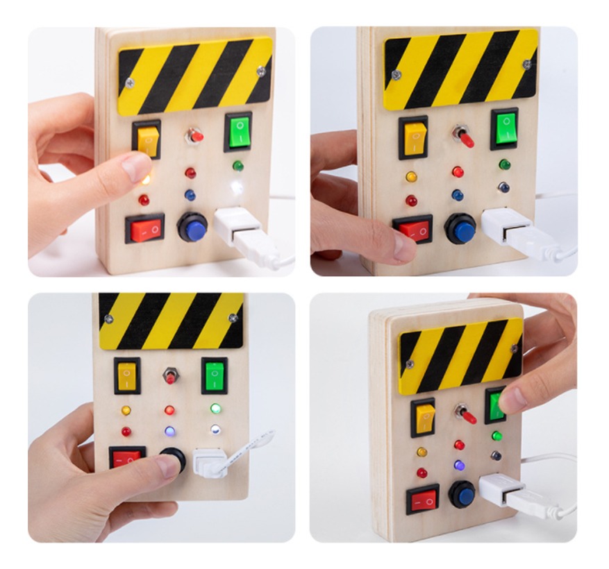 Placa Ocupada Levou Luz E Chave De Fenda Sensory Montessori - Imagem 4