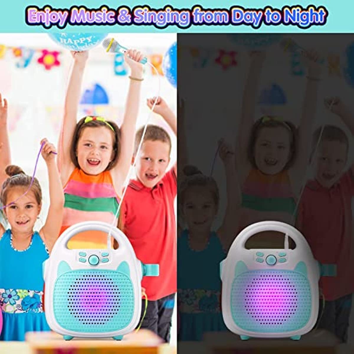 Máquina De Microfone Para Canto Infantil Com Luzes Intermite - Imagem 7