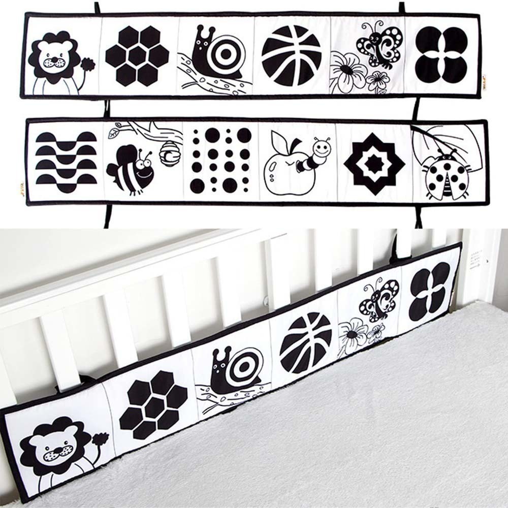 Livro Montessori Toy Black White Soft Cloth Para Bebê Recém- - Imagem 10
