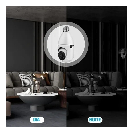 Lazhu Câmera Lampada Espia Câmera Intelbras Câmera Wifi - Imagem 7