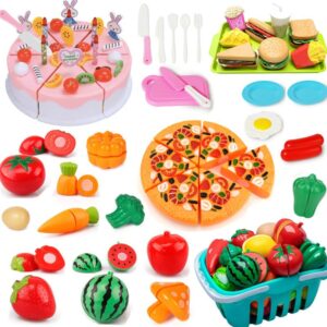 84 Peças De Simulação Educacional Infantil Cake Kitchen Toys