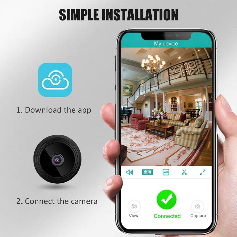 Mini Câmera Espiã Wifi Ip A9 Gravador Voz - Imagem 7