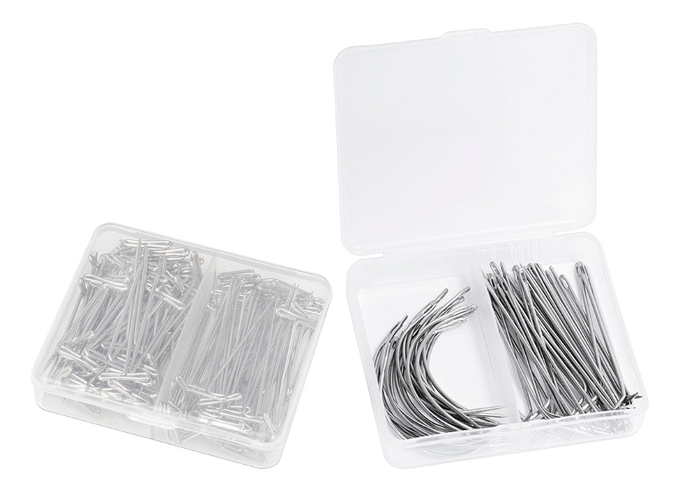2 Encaixotado Striaght Curvada T Tipo Peruca Diy Suprimentos - Imagem 4