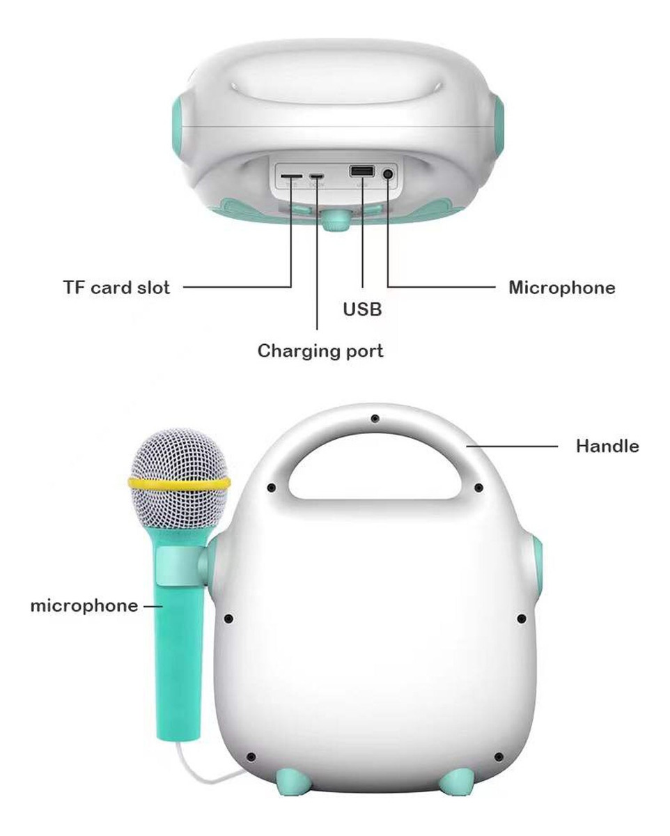 Máquina De Microfone Para Canto Infantil Com Luzes Intermite - Imagem 4