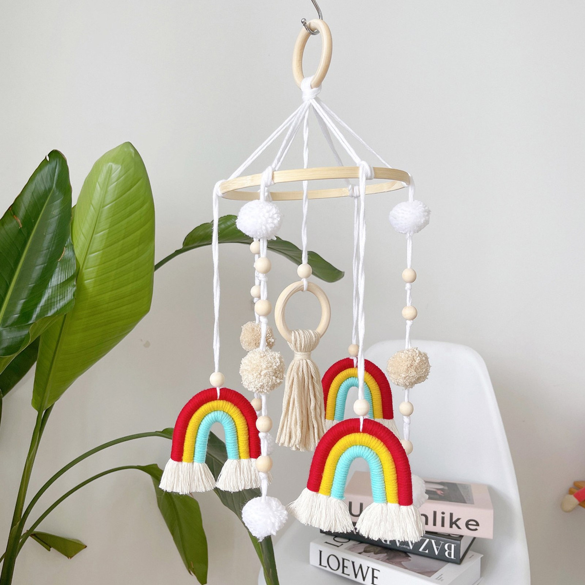 Cama De Bebê Móvel De Madeira Rainbow Mobile Baby Wind Chime - Imagem 27