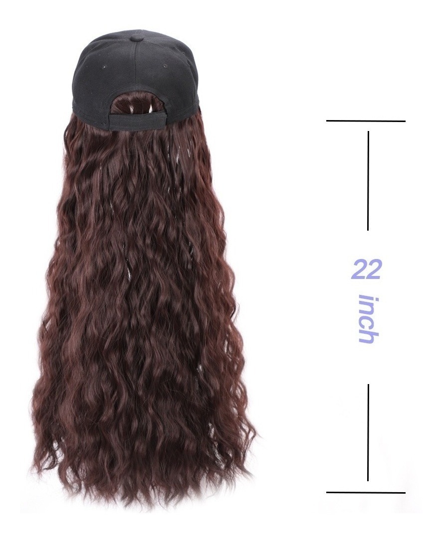 Perucas Chapéu De Beisebol Com Extensões De Cabelo Cap Per - Imagem 5