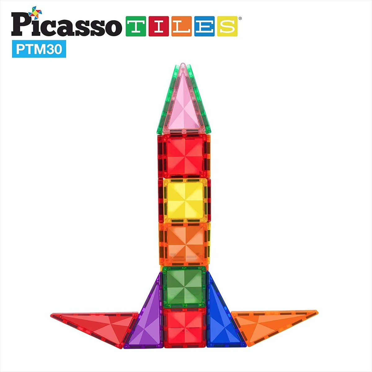 Picassotiles 30 Peças Magnéticos Blocos De Construção Mini D - Imagem 9