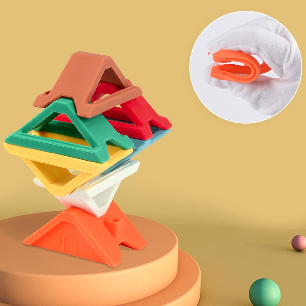 De Empilhamento De Silicone Criativos Pré-escolares Blocos - Imagem 42