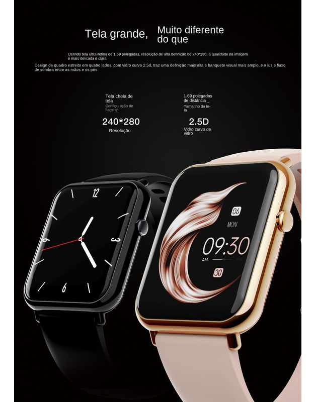Smartwatch Q19pro Hd, Pulseira De 1,7 Polegadas, Te - Imagem 3