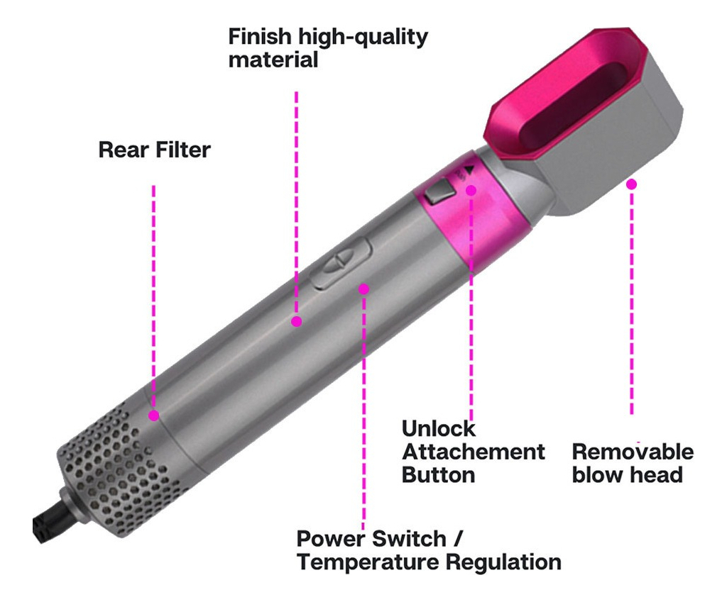 Portátil Profissional Alisar Secador Cabelo Escova Ondular - Imagem 4
