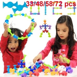 72 Peças Brinquedos Educativos Infantis Squigz Ventosa B