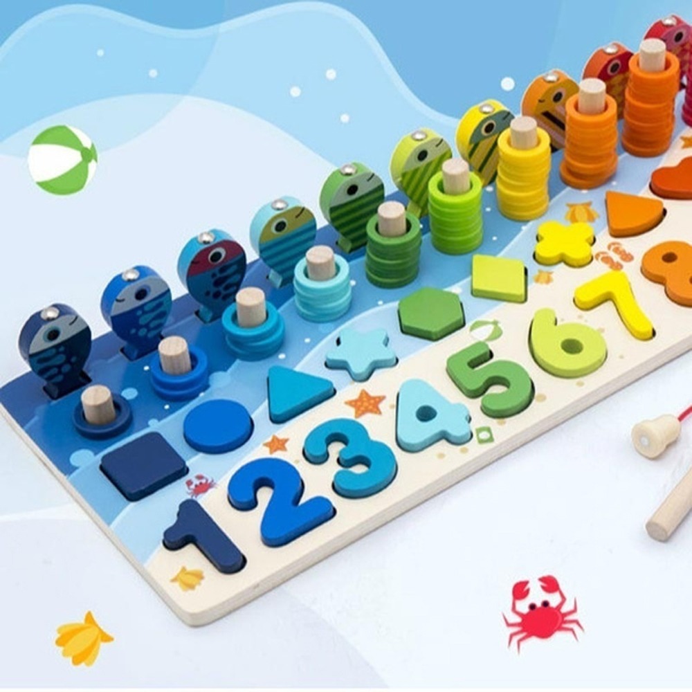 Montessori Brinquedos De Madeira Educativos Para Crianças Bo - Imagem 2