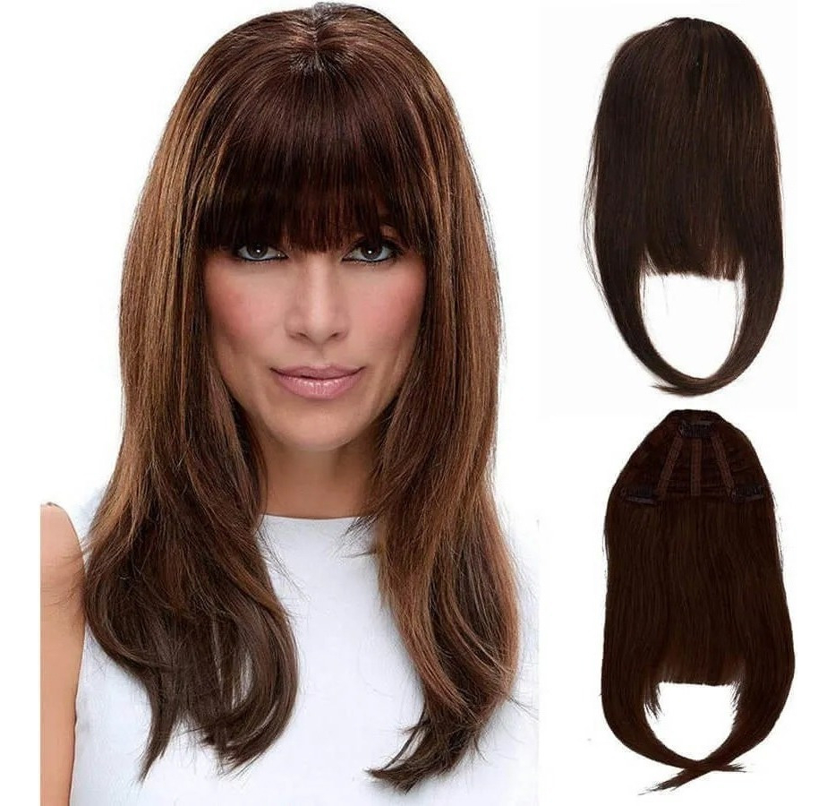 Aplique Tic Tac Franja 100% Cabelo Humano Virgem Liso 2unds - Imagem 8