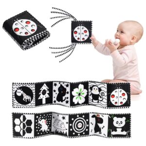 Livro Montessori Toy Black White Soft Cloth Para Bebê Recém-