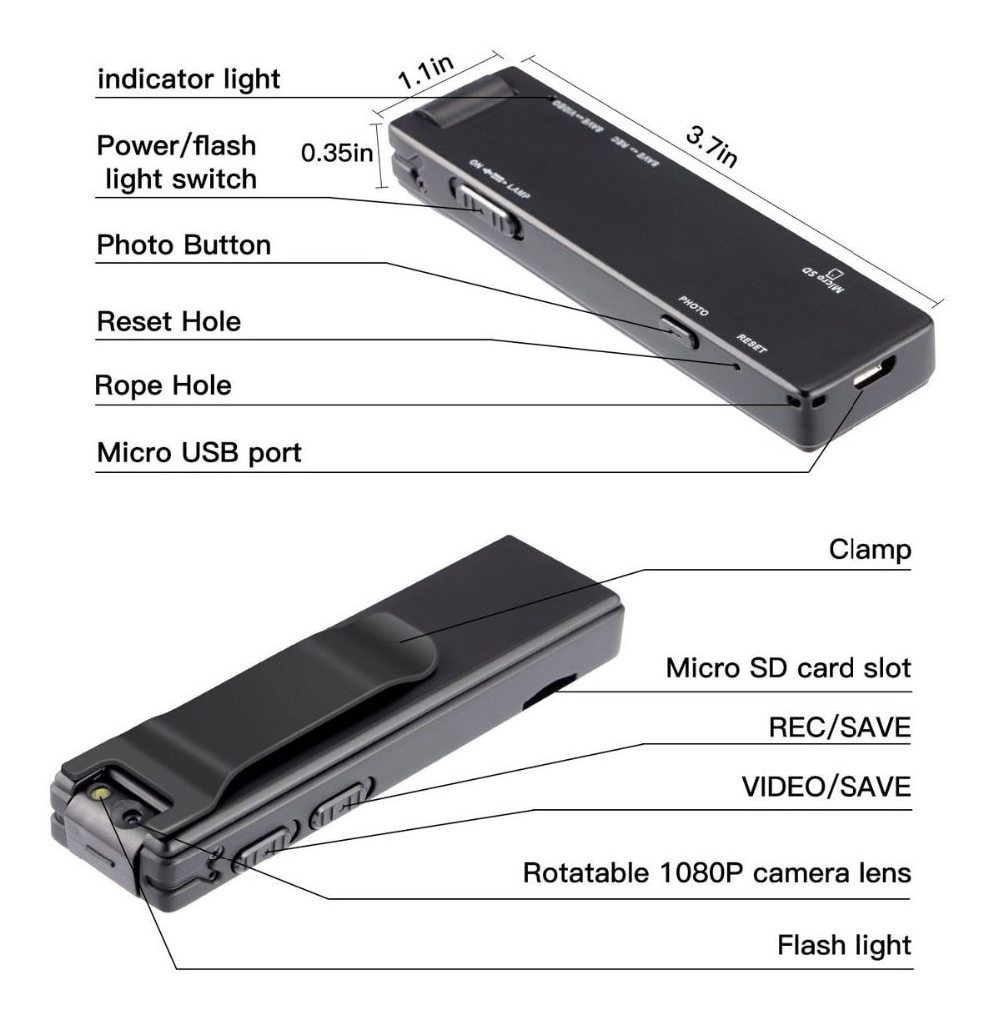 A3 Mini Câmera Digital Hd Lanterna Micro Cam Magnética - Imagem 5