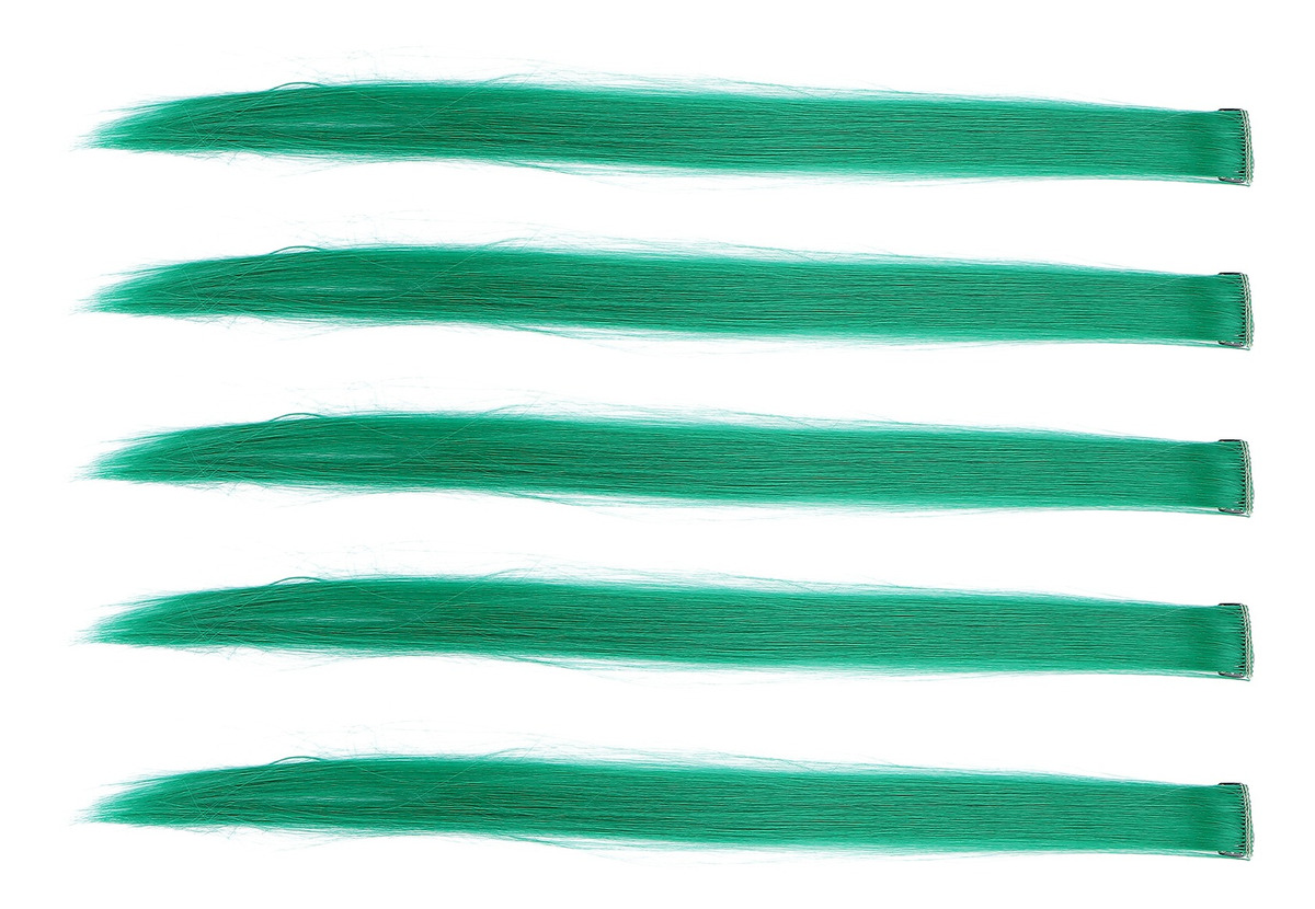 5pcs Grampo De Peruca Reta Cor Brilhante Cabelo De 21,65 Pol - Imagem 3