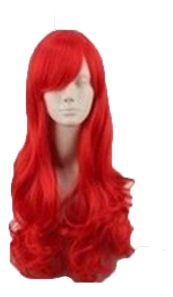 Pequena Sereia Ariel Peruca Ondulado Cosplay Vermelho Encara - Imagem 3