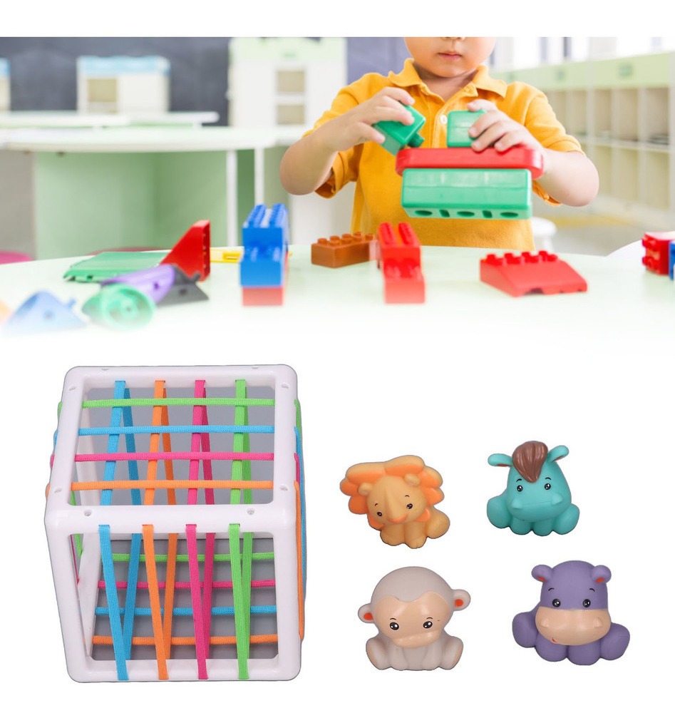 Caixa Sensorial Infantil Brinquedo De Seleção De Forma De Be - Imagem 5