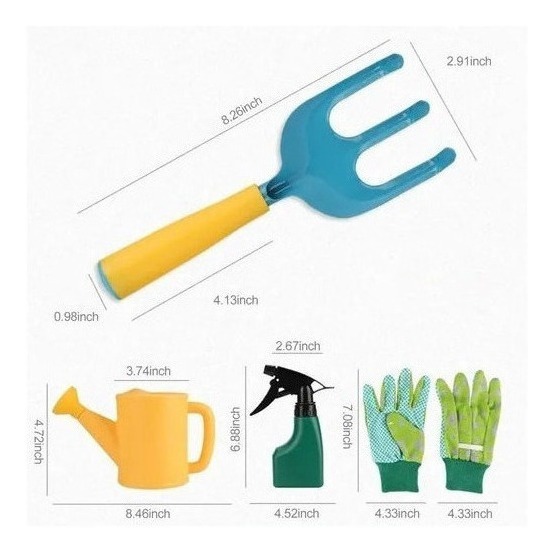 Conjunto De 8 Peças De Ferramentas De Jardinagem Infantil De - Imagem 3