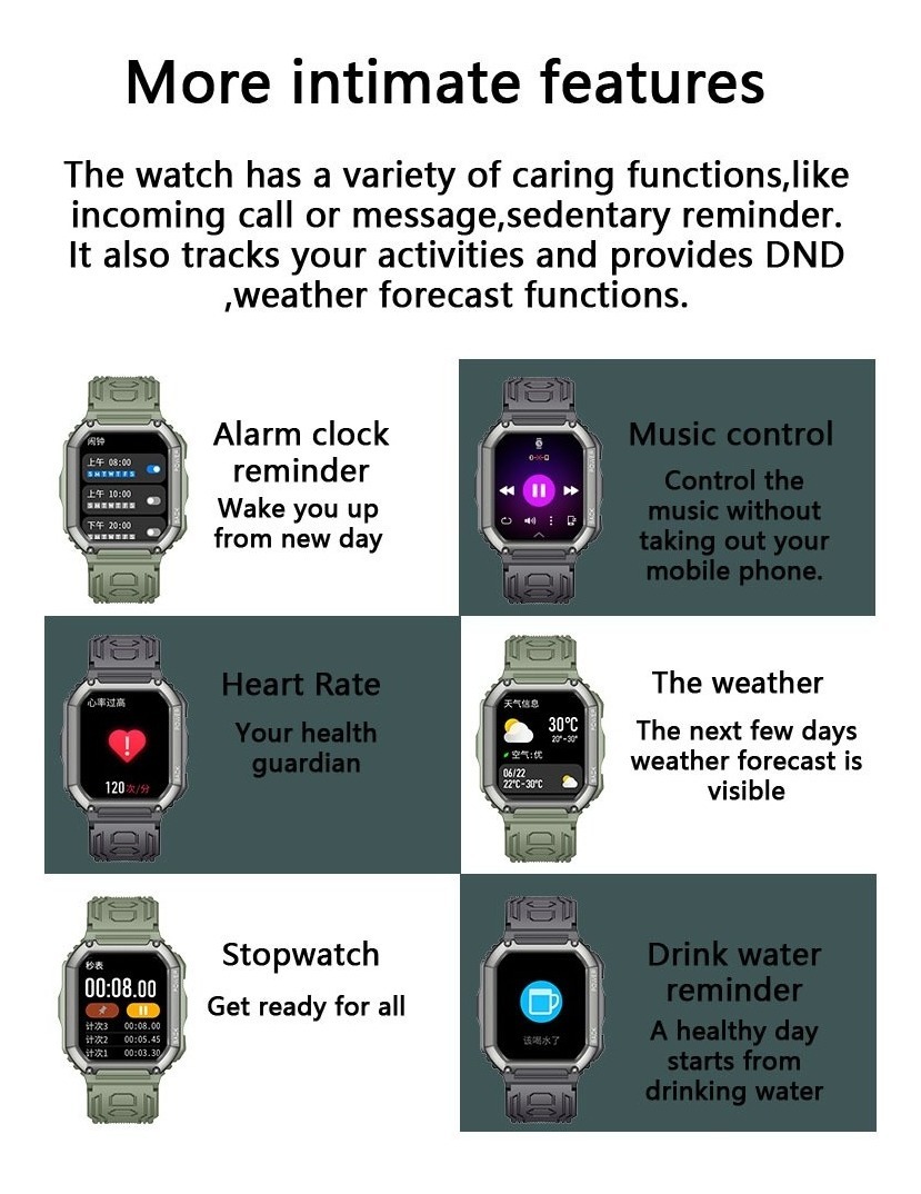 Smartwatch Homens Chamando Música Esportes Fitness - Imagem 10