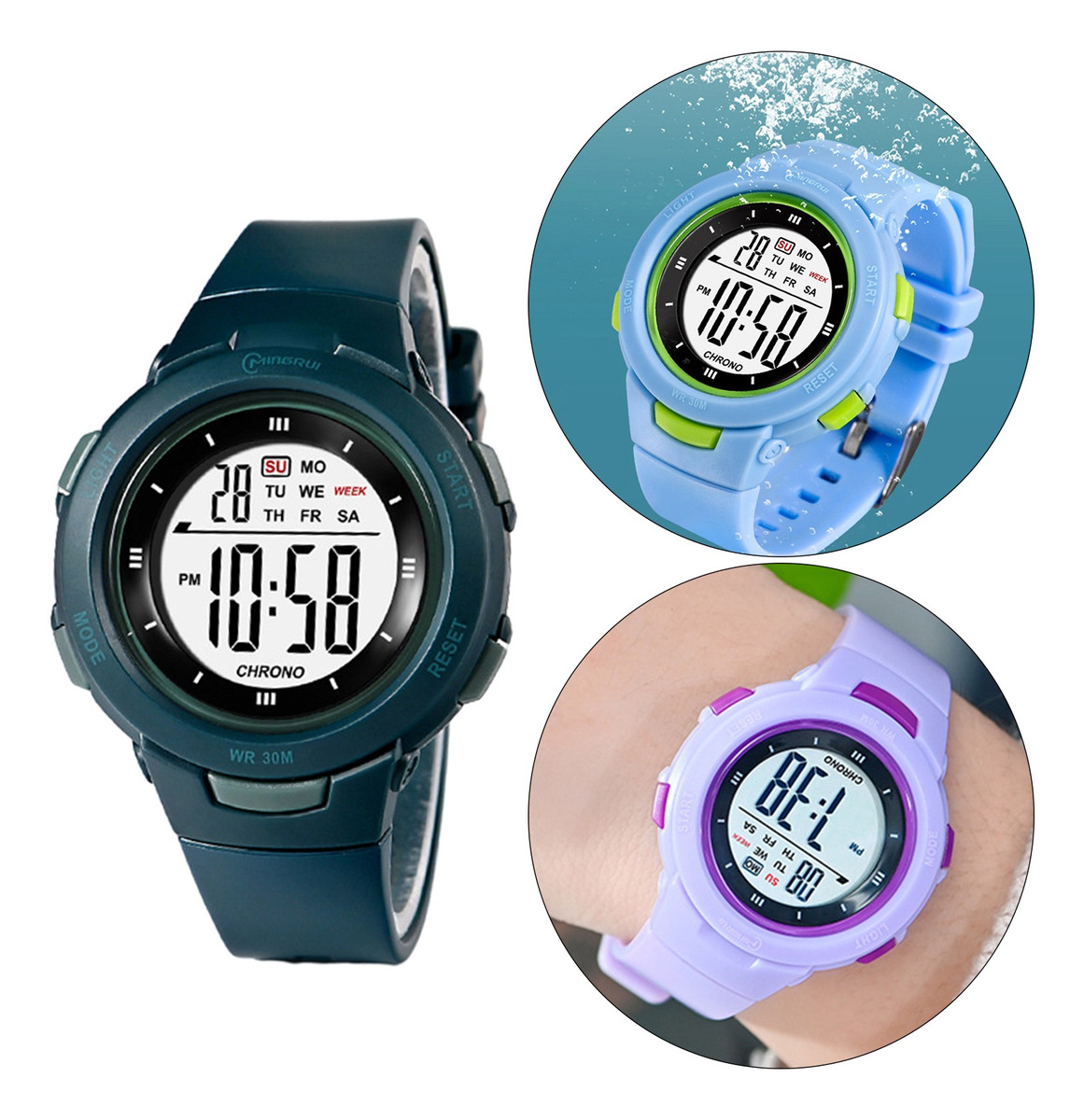 Meninos Girls Digital Watch Electro Impermeável Ao Ar Livre - Imagem 64