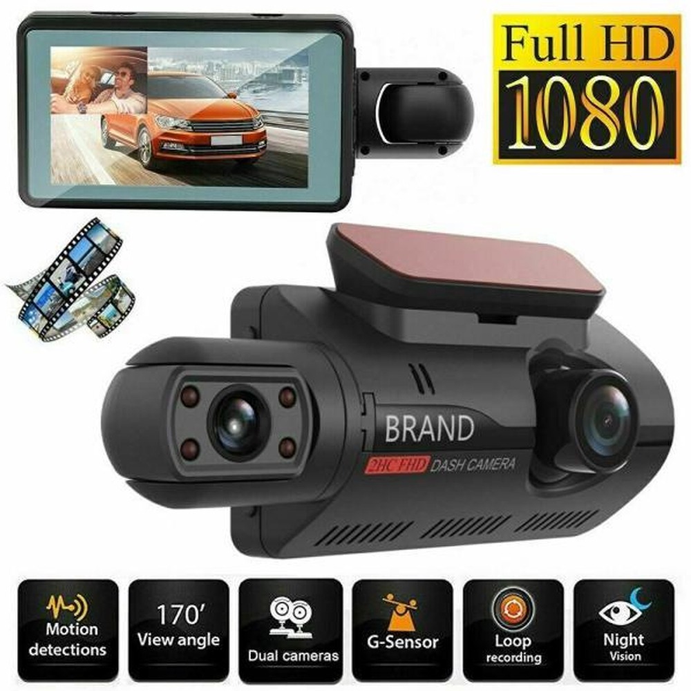 Gravador De Vídeo De Carro De 2 Lentes Hd1080p Dash Cam Car