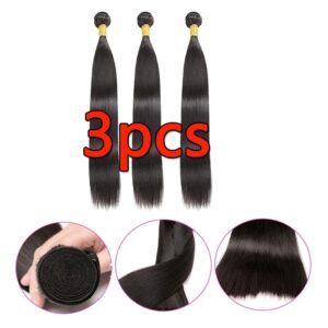 Aplique Cabelo Liso Com Humano Natural Brasileiro 50cm 3pcs