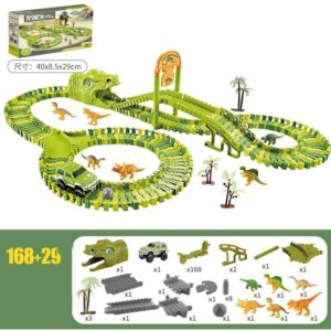 Kit 168 Pista De Carrinhos De Brinquedo Infantil Dinossauro