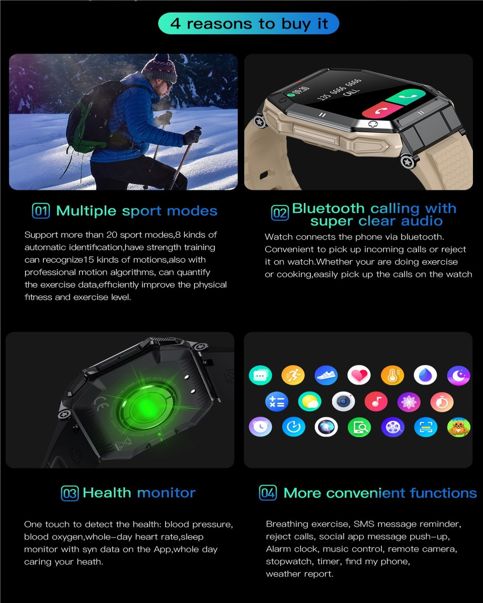 Smartwatch Masculino 1,85 Polegadas 24 Chamadas - Imagem 6