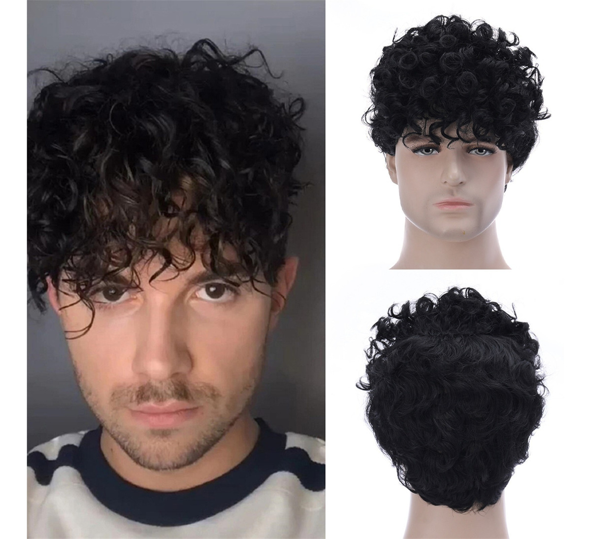 Peruca De Cabelo Curto Cabelo Curto Fibra Química Peruca Cap - Imagem 2