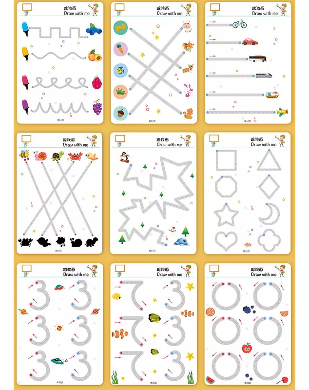 Caderno Para Crianças Pequenas Com Caneta De Limpeza E Borra - Imagem 7
