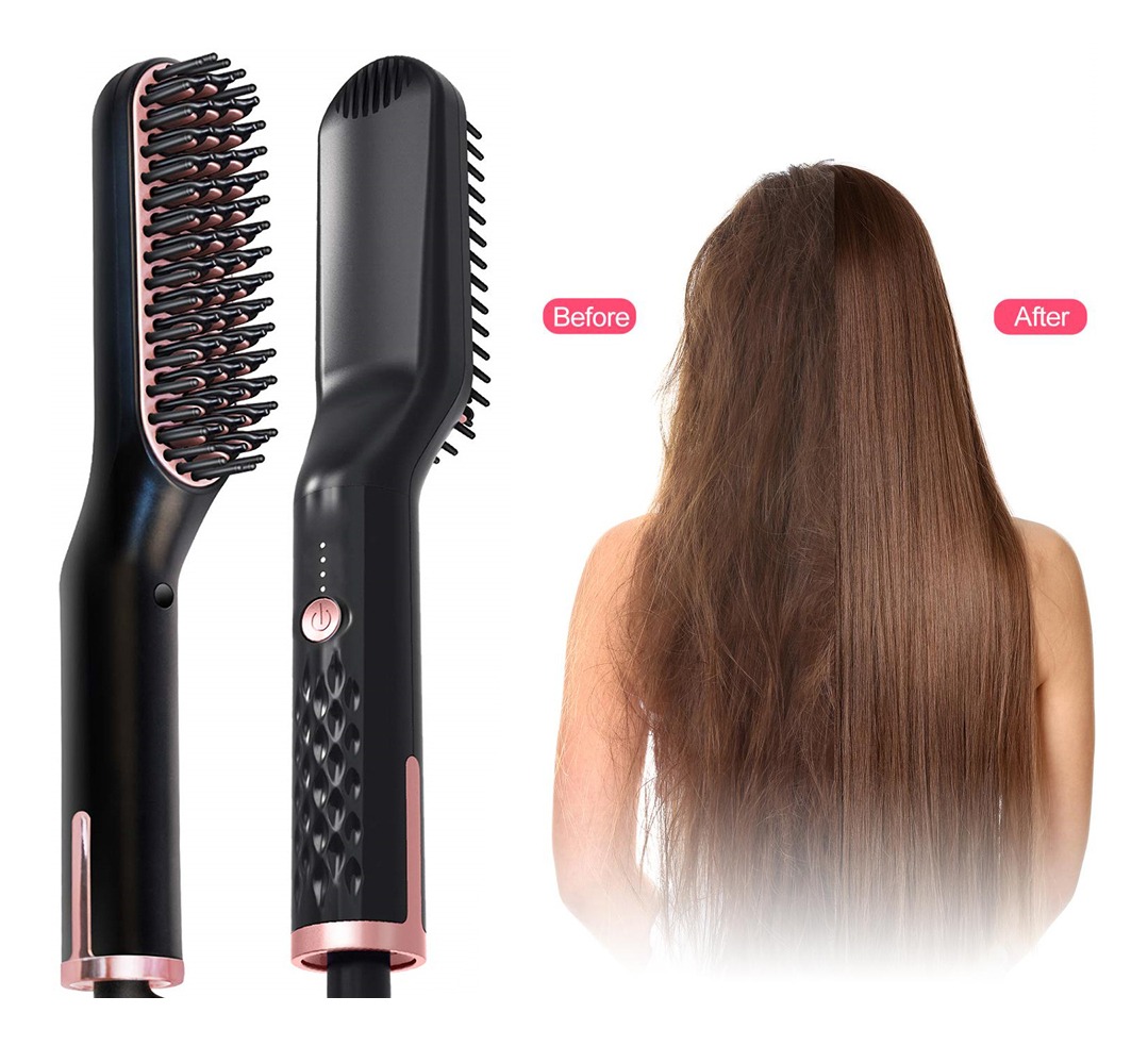 Pente De Cabelo Elétrico Escova De Alisamento De Barba Bivol