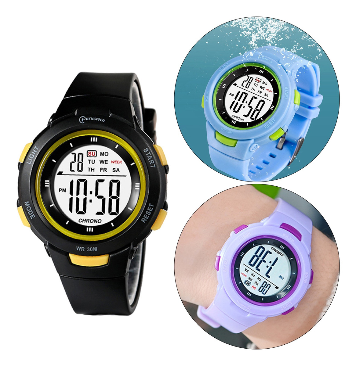 Meninos Girls Digital Watch Electro Impermeável Ao Ar Livre - Imagem 50