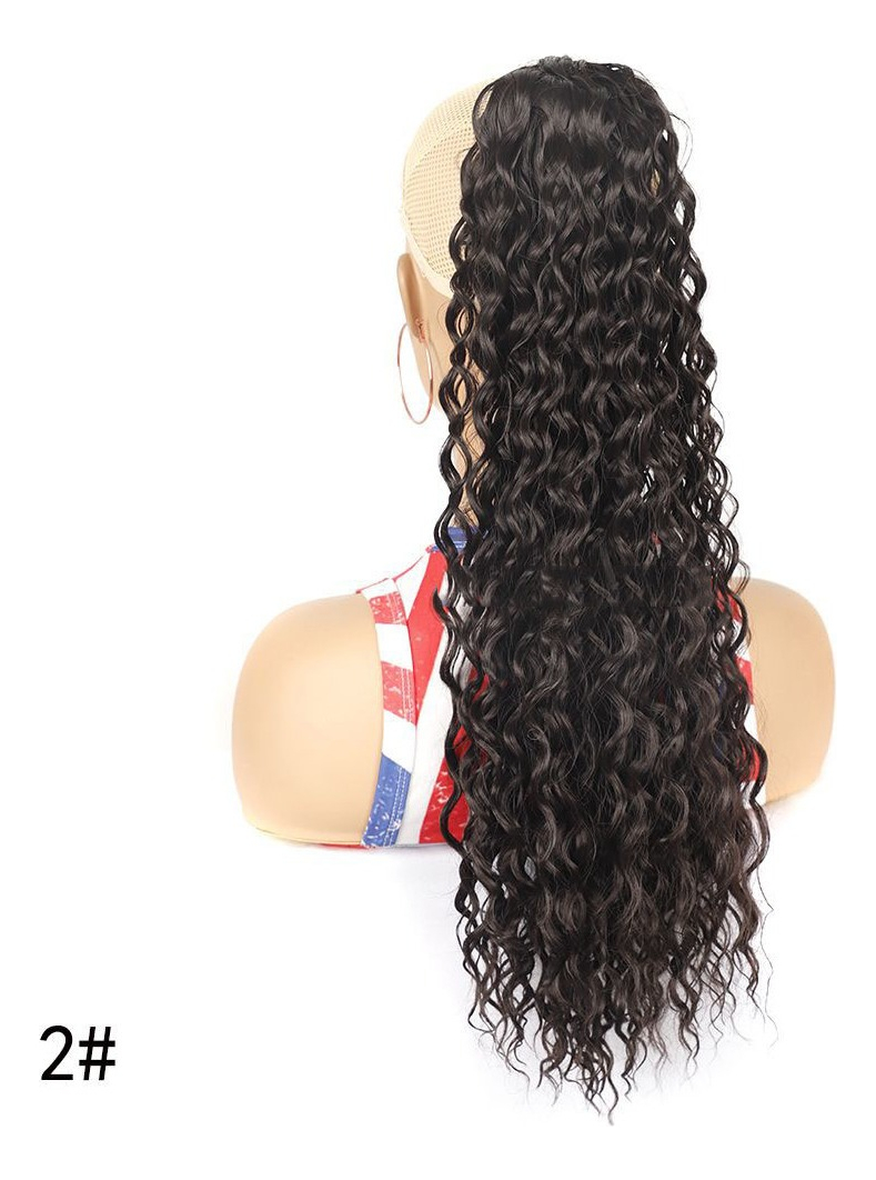 60cm Curvado Rabo Falso De Fibra Longa Peruca Encaracolada - Imagem 11