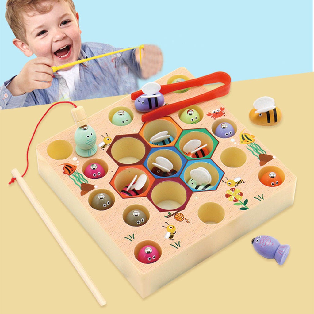 Montessori De Madeira Braçadeira De Pesca Jogar Jogamento - Imagem 6