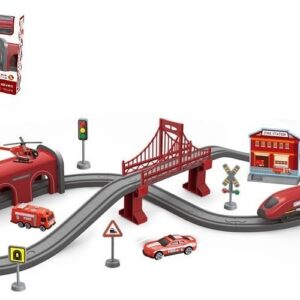 Pista De Carrinhos Elétricos De Brinquedo Infantil Vermelho