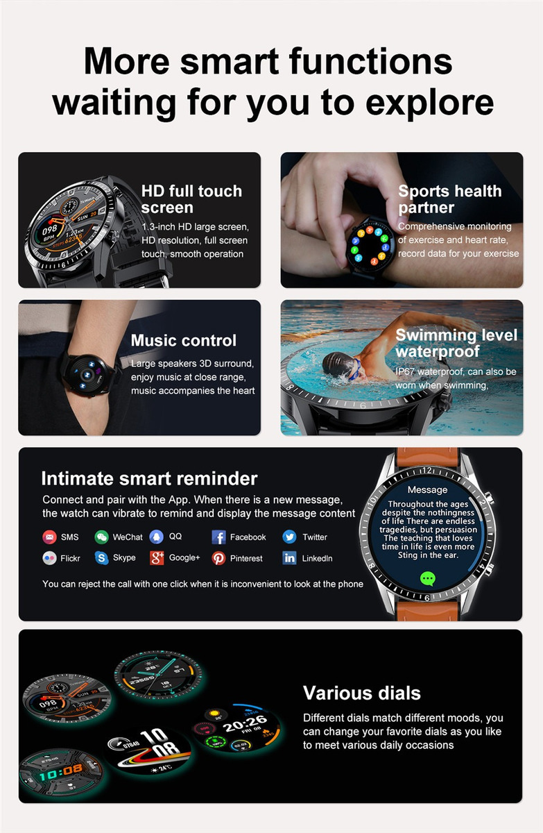 Para Xiaomi iPhone Smartwatch Homens Mulheres Pulseira À Pro - Imagem 6