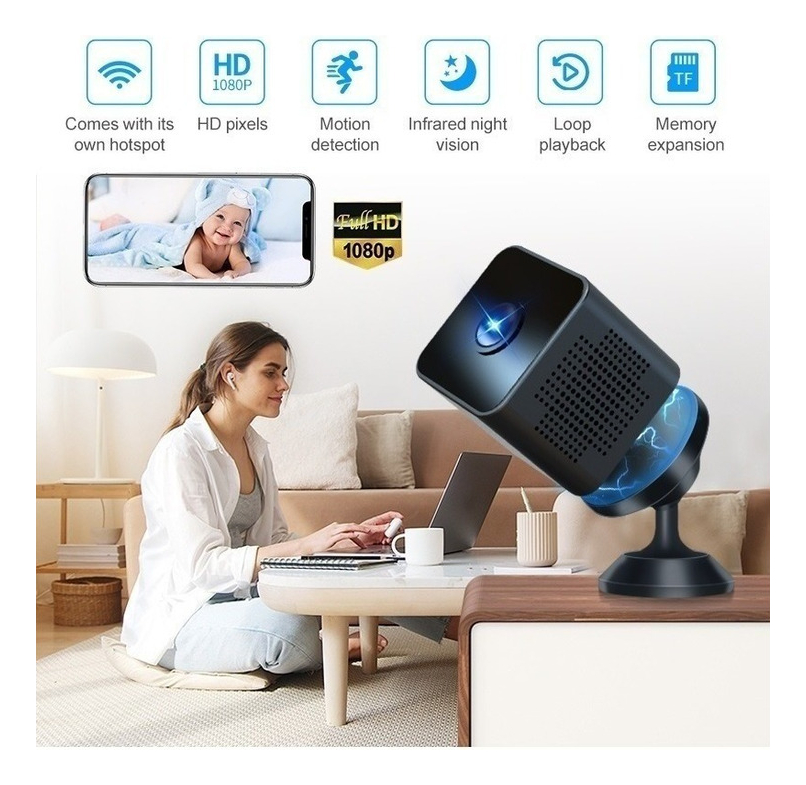 Câmera Espiã Wifi Mini Câmera De Segurança Escondida Hd 1080 - Imagem 7