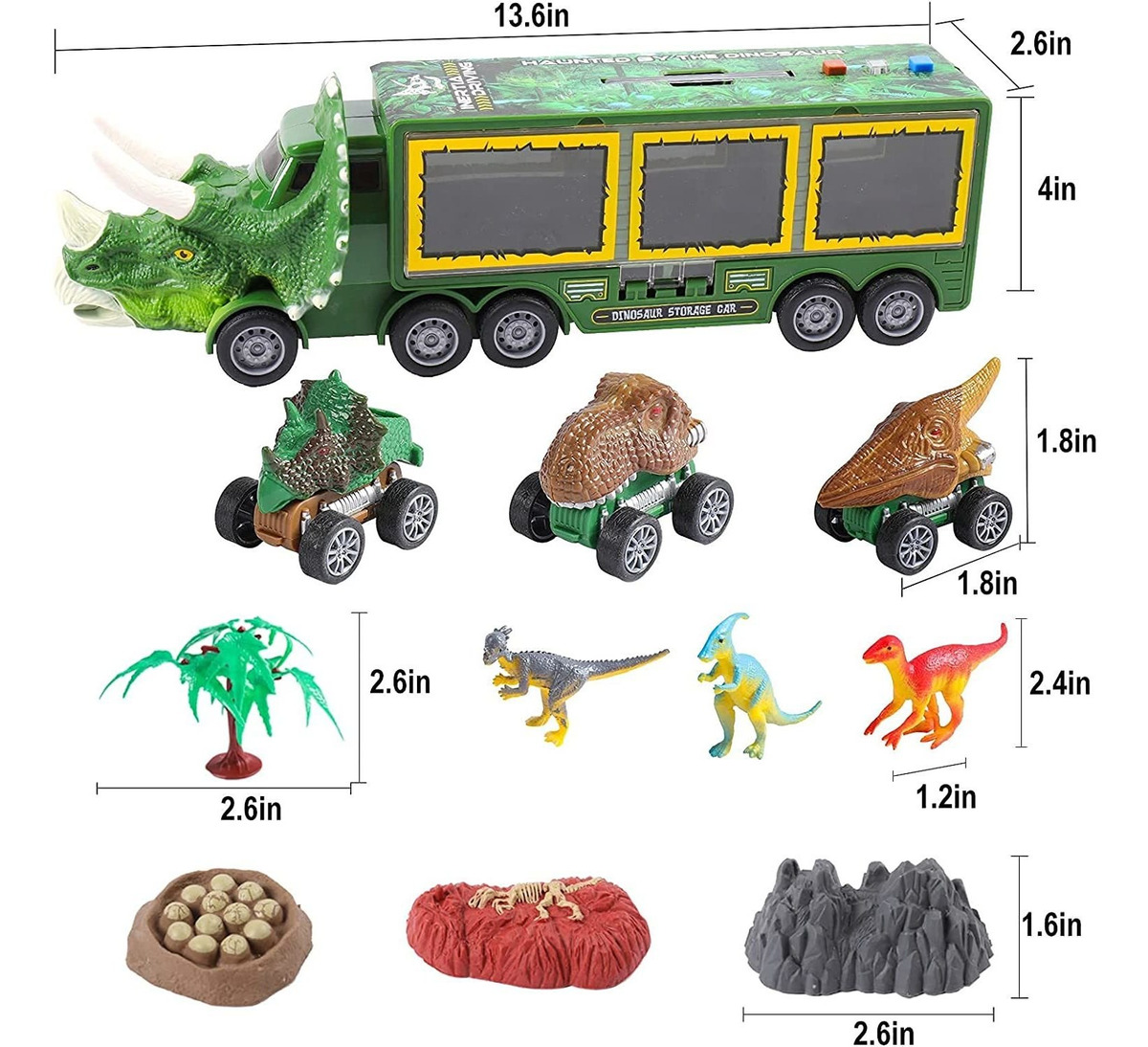 Caminhão De Brinquedo Do Dinossauro Dos Miúdos Com Luzes E S - Imagem 4